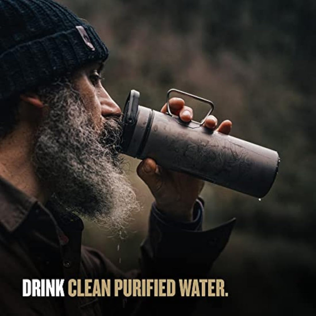 GRAYL UltraPress Titanium Water Purifier – Covert Black Survival Gear