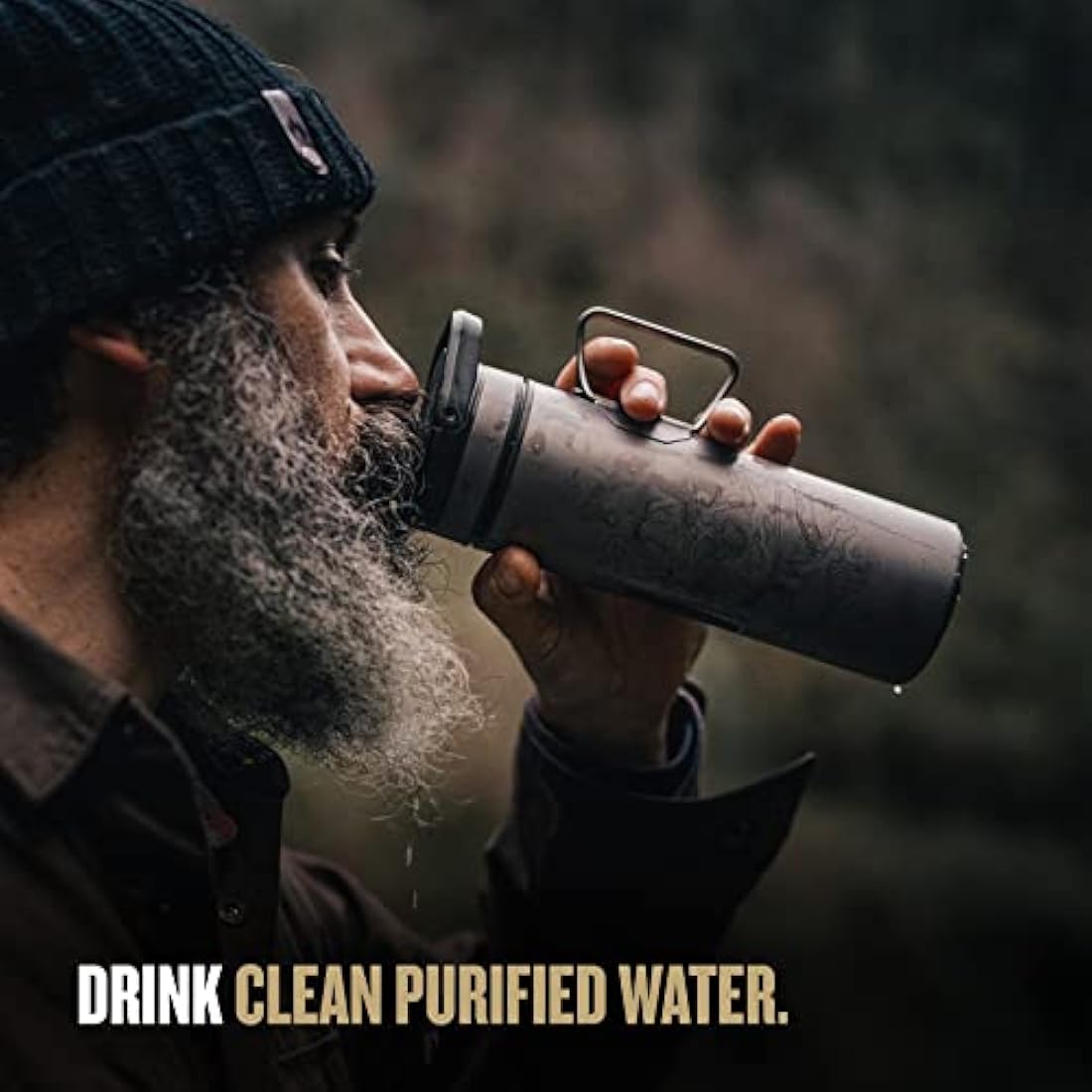 GRAYL UltraPress Titanium Water Purifier – Covert Black Survival Gear