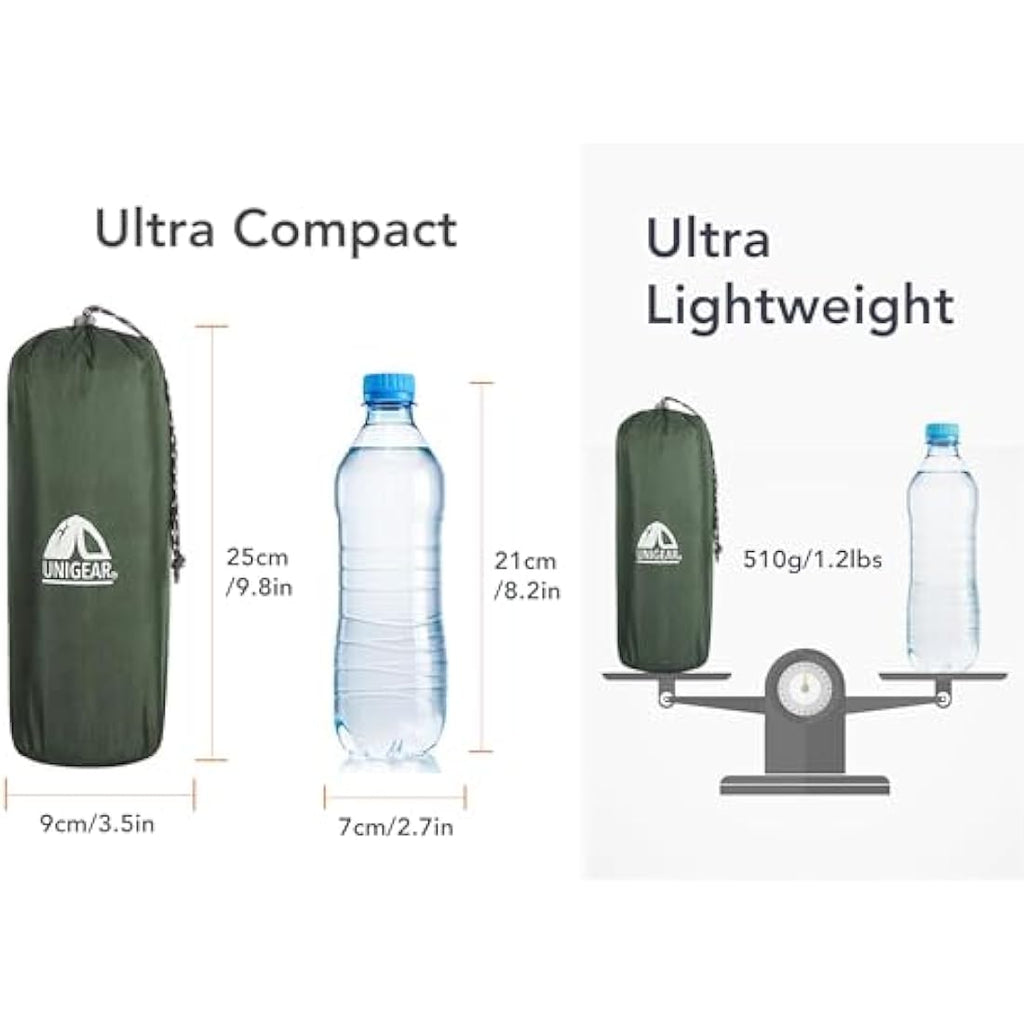 Unigear Ultralight Inflatable Sleeping Pad – Compact 40D Nylon Camping Mat