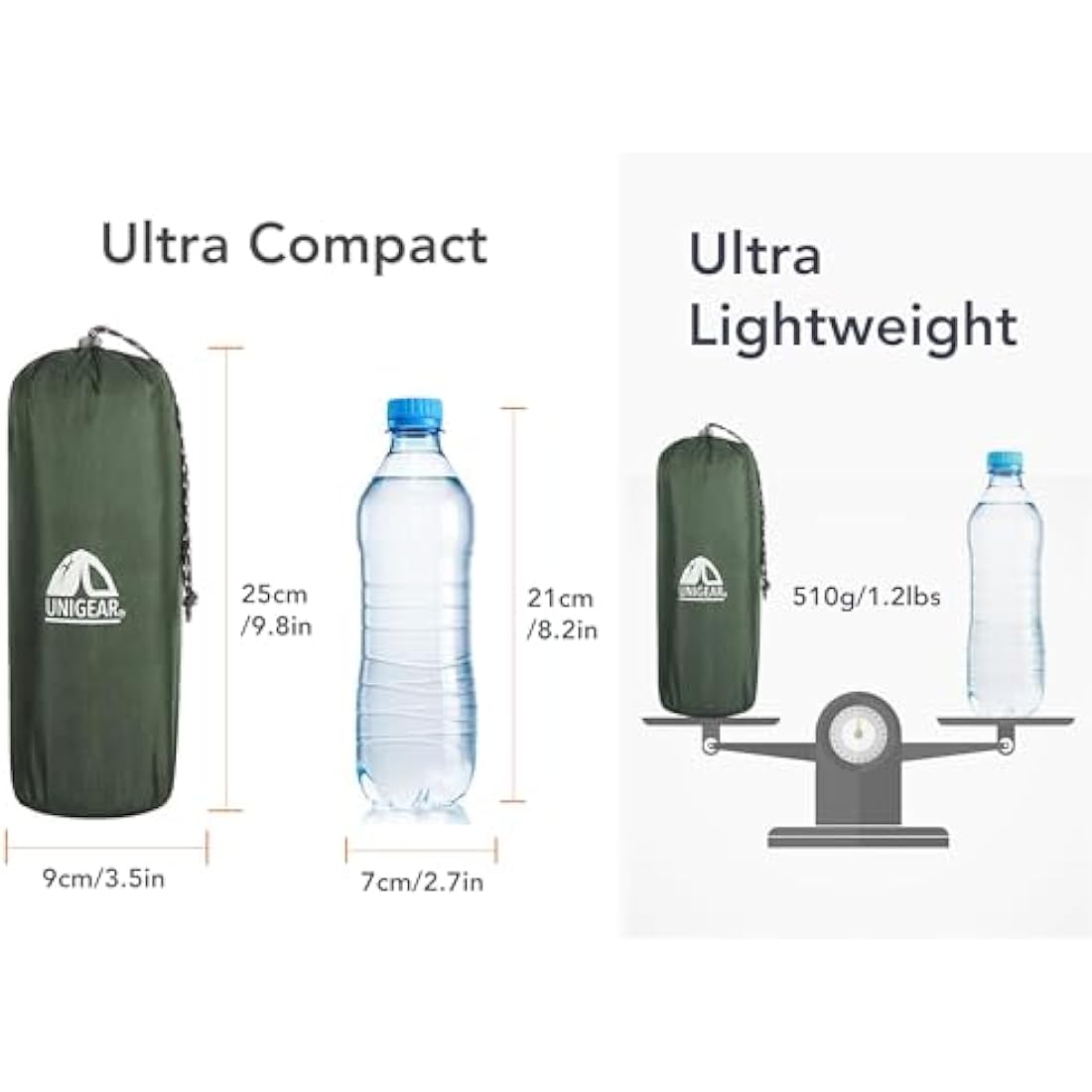 Unigear Ultralight Inflatable Sleeping Pad – Compact 40D Nylon Camping Mat