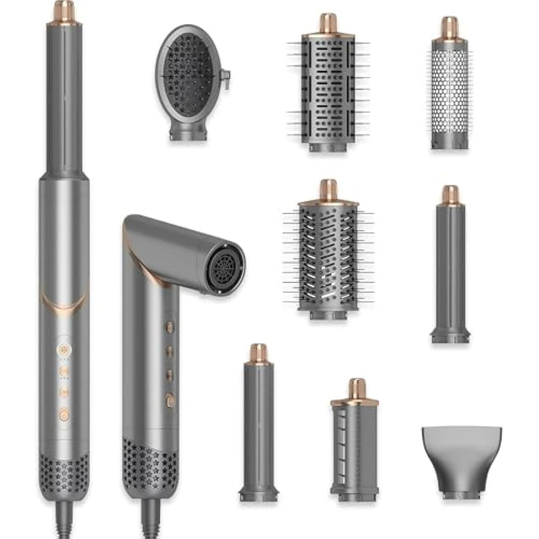 Dryhsip 8-in-1 Air Hair Styler | Foldable Ionic Blow Dry Brush & Curler