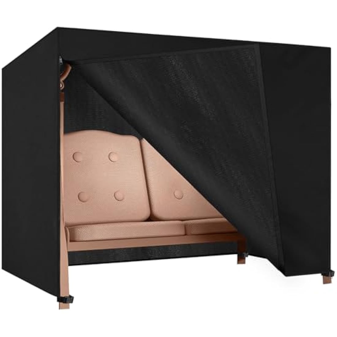 Dokon 3 Seater Garden Swing Cover | Waterproof Heavy Duty Oxford - Black