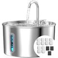 KOOGMOON 2.2L Stainless Steel Cat Water Fountain – Ultra-Quiet Pet Dispenser