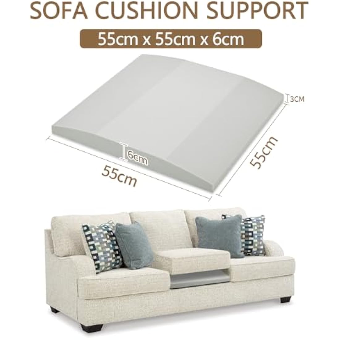Baibu Sofa Cushion Support for Sagging Seats | High Density Foam, 2-Pack