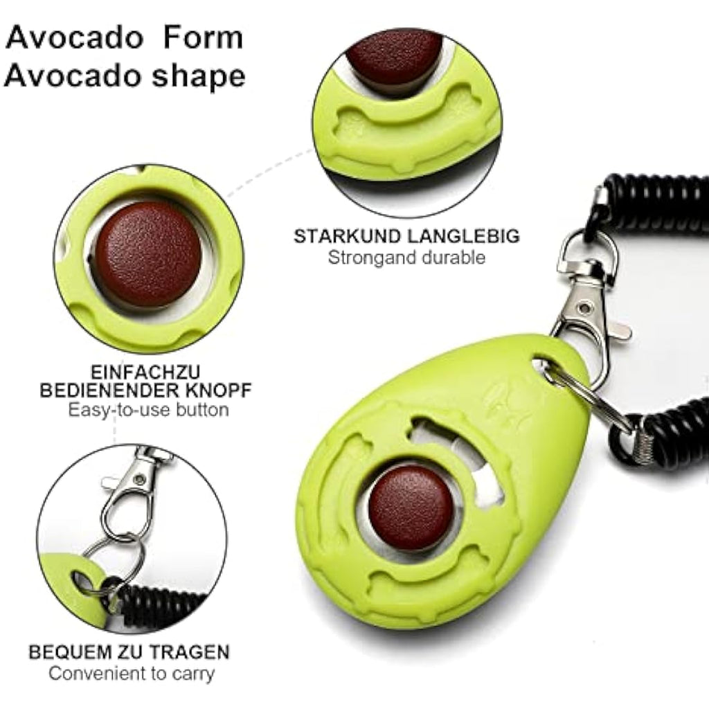 Dog Training Clicker Pack of 5 with Wrist Straps – 5 Colors