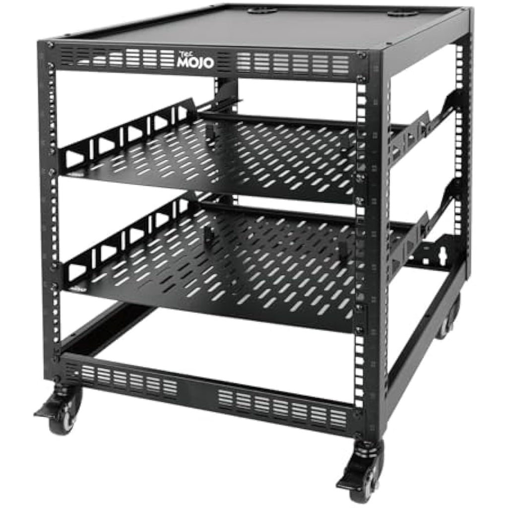 Tecmojo 12U Open Frame Network Rack | 19" Wall Mount & Floor Server Rack