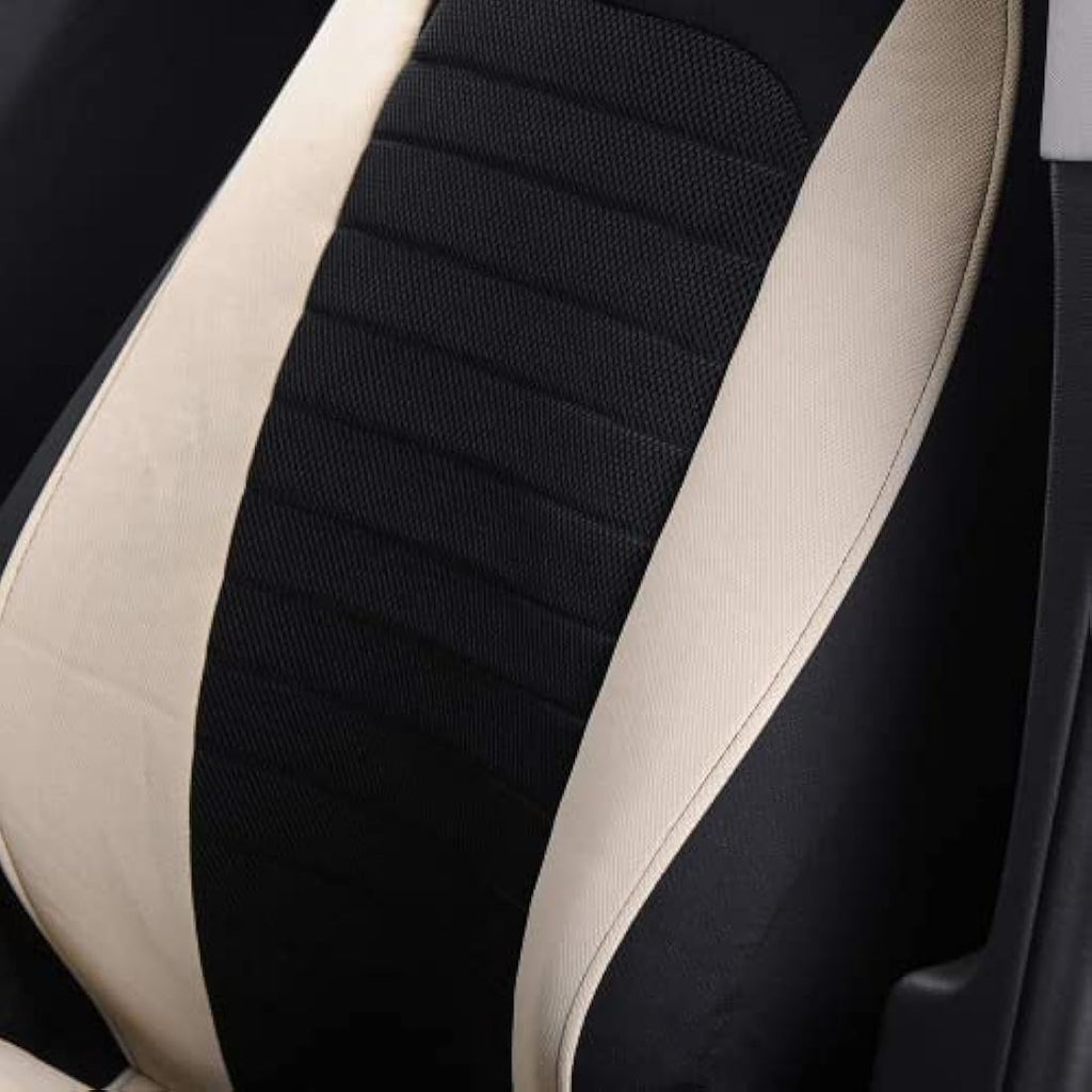AUTOYOUTH Universal Car Seat Covers | Airbag Compatible Front Pair, Beige
