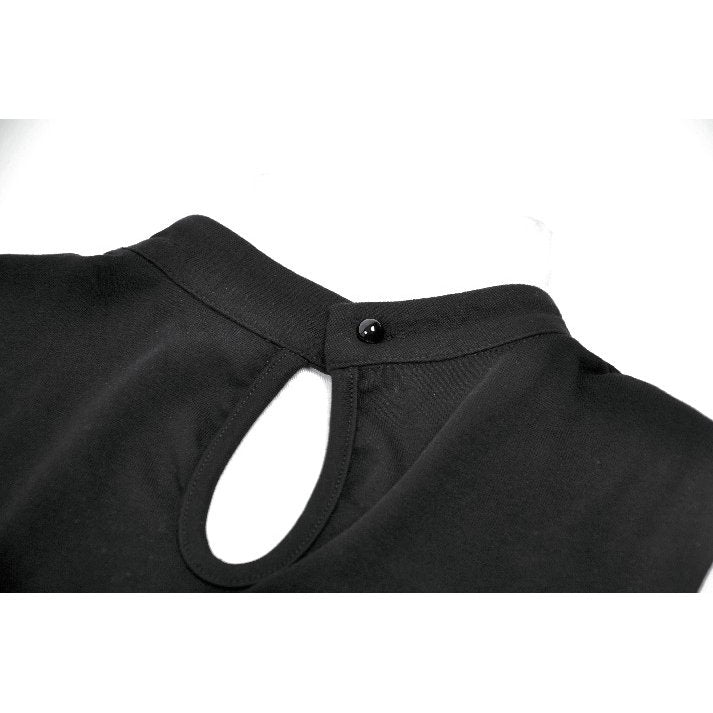 Dark in Love Punk Coffin Mesh Panel Top – Sleeveless Gothic Cotton Top