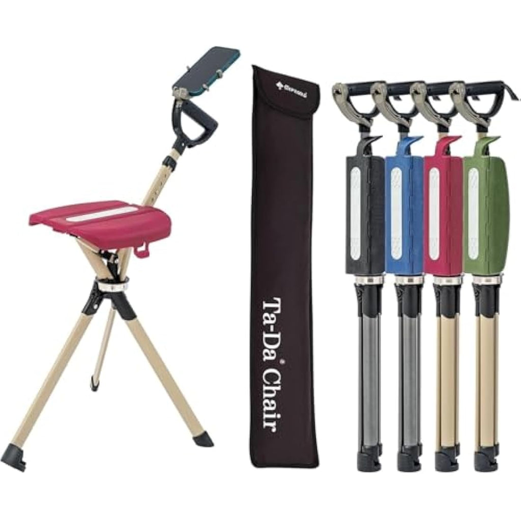 Ta-Da Chair Series 2 PRO Walking Stick with Seat – Adjustable Hiking Stool