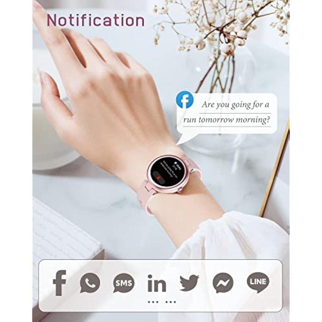 SHANG WING Lynn Women's Smartwatch | 1.1" Slim Fitness & Health Tracker