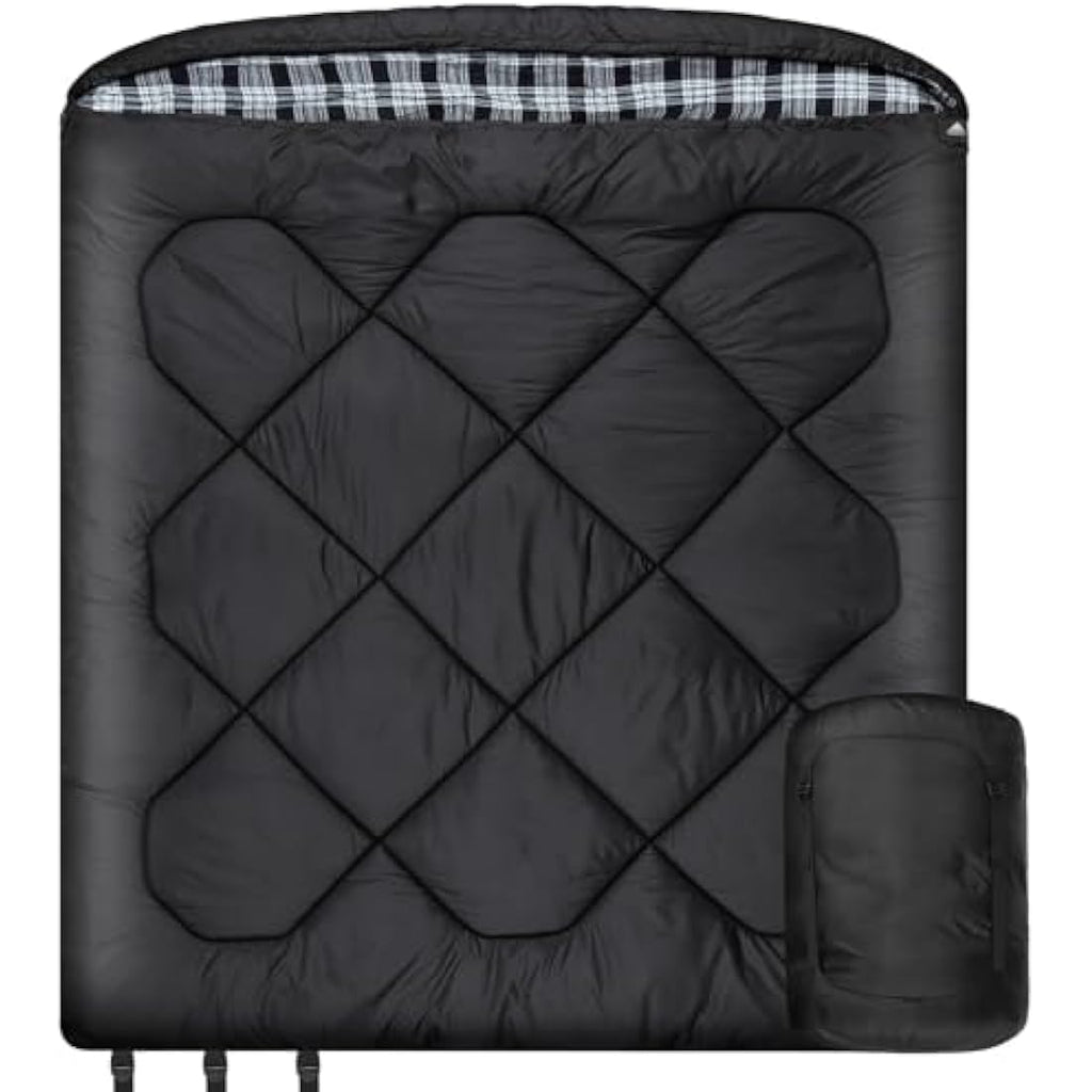 Jolof Store Double Sleeping Bag | 0 Degree Winter Queen Size Cotton Flannel