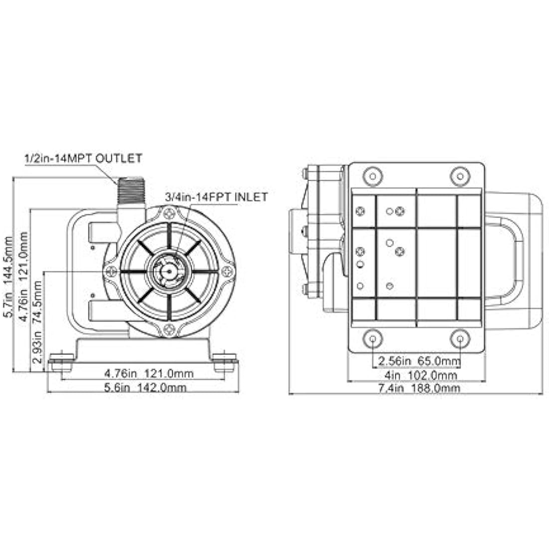 Seaflo Marine Air Conditioning Seawater Circulation Pump | 500 GPH 230V