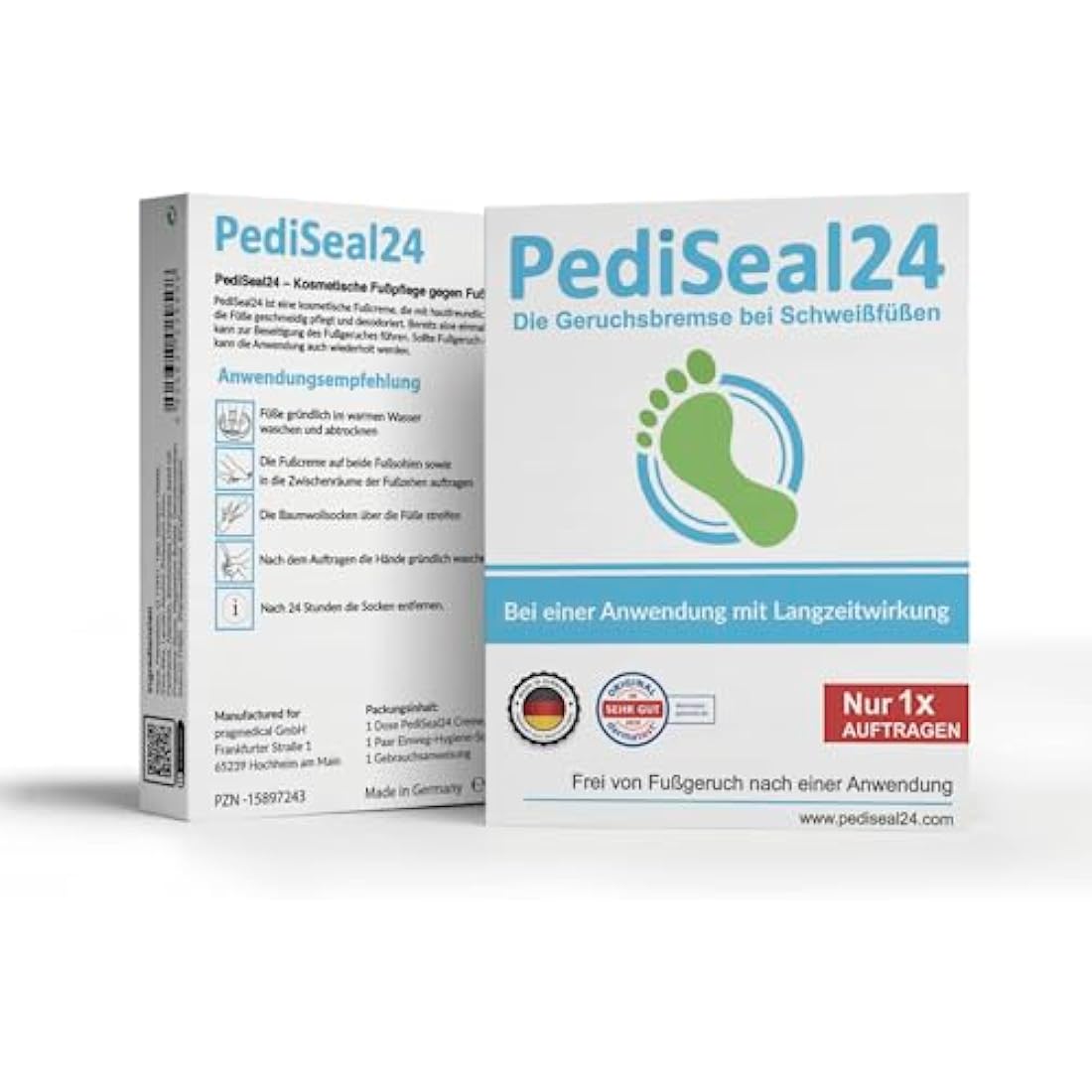 PediSeal24 Foot Cream Deodorant – Long-Term Odor Control with Socks