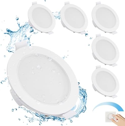 Gr4tec IP65 LED Downlight – 6W Dimmable 4000K Recessed Ceiling Lights (6 Pack)