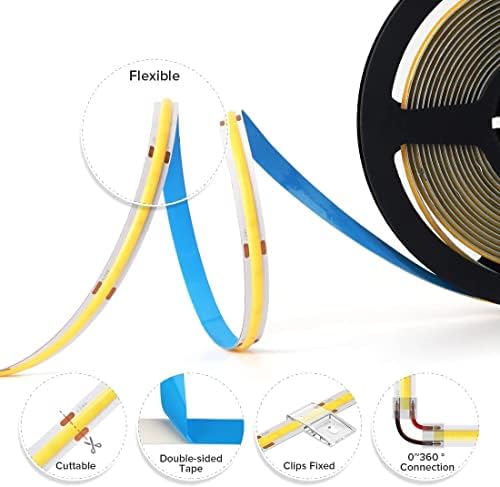 BTF-LIGHTING FCOB LED Strip | 4000K Natural White 10M 24V High Density
