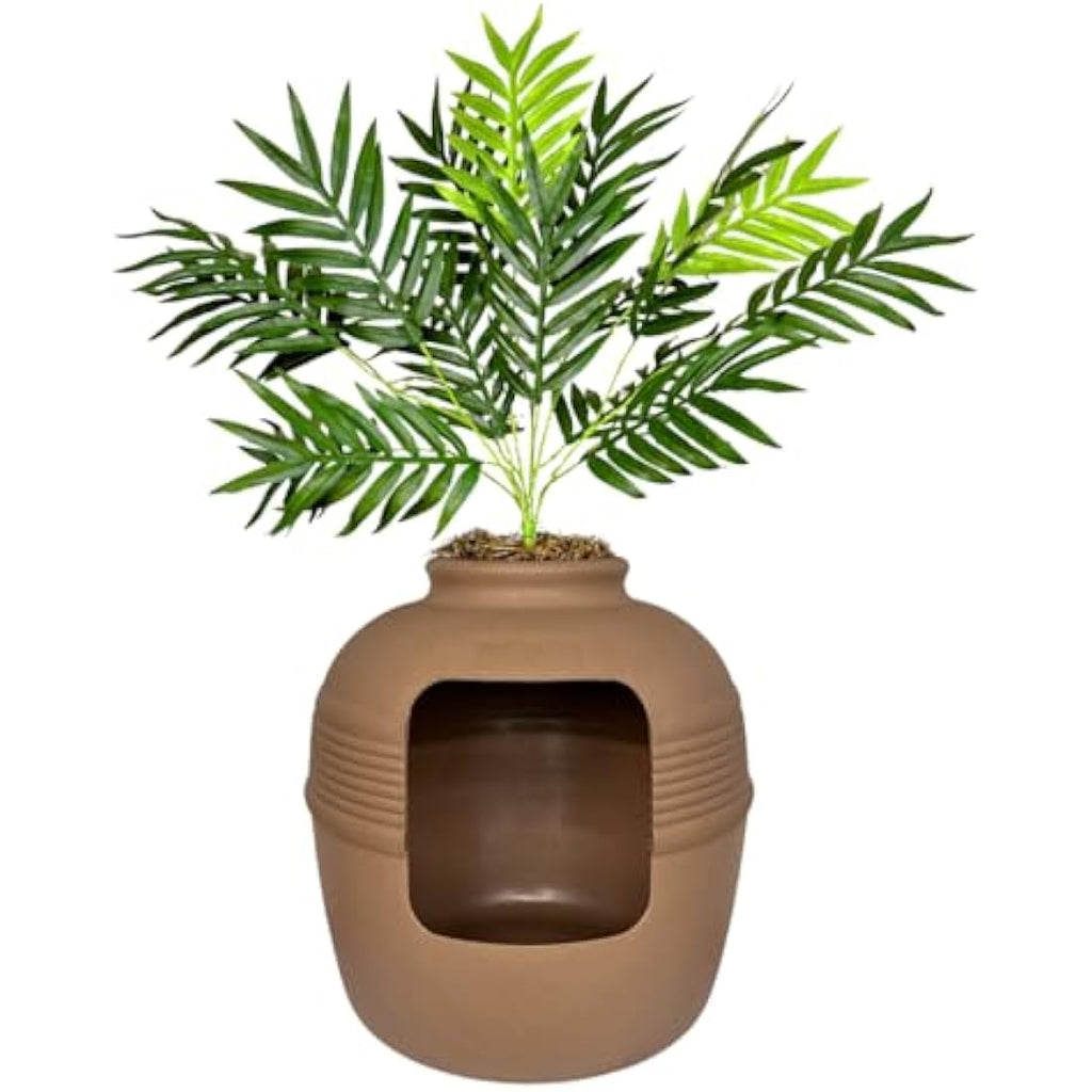 Jolof Store Hidden Litter Box Planter – Large Mocha Brown Cat Pot