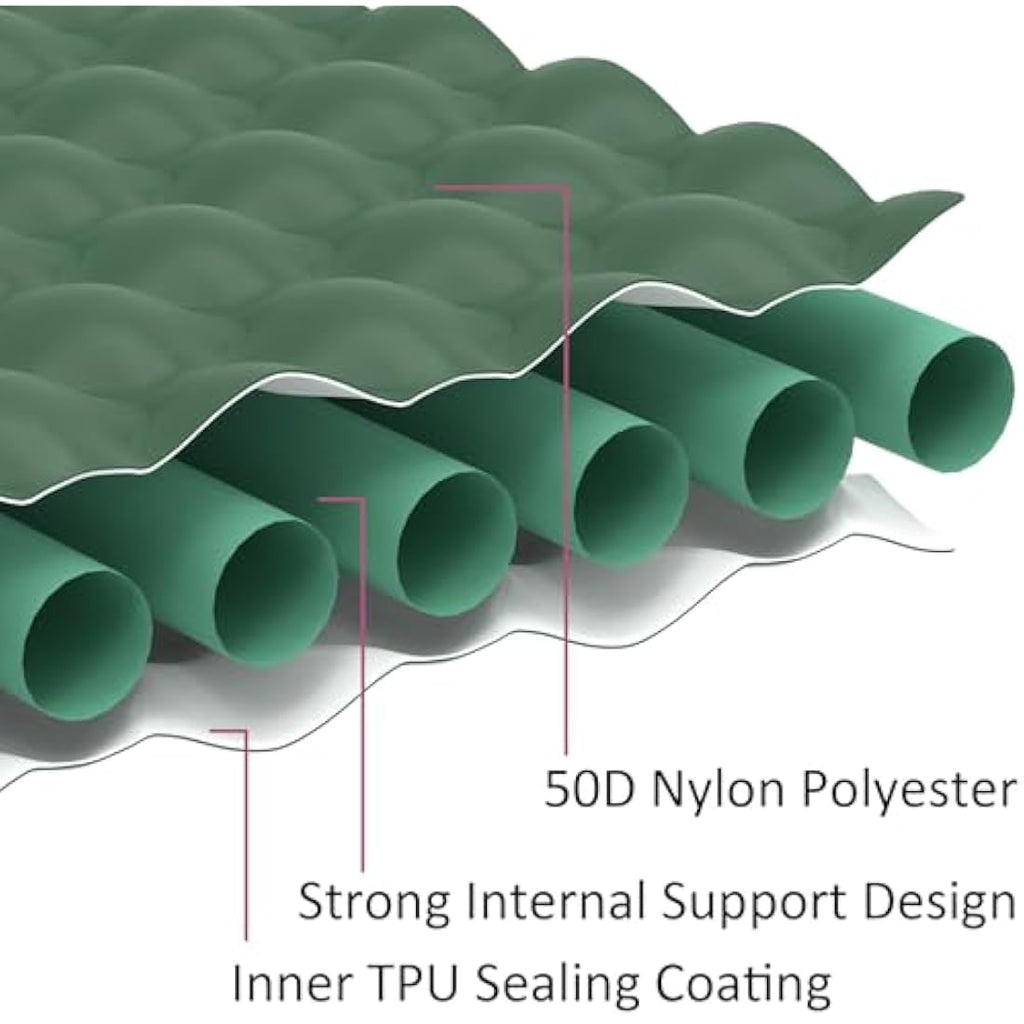 Double Self-Inflating Camping Mat | 12cm Thick Nylon Air Bed