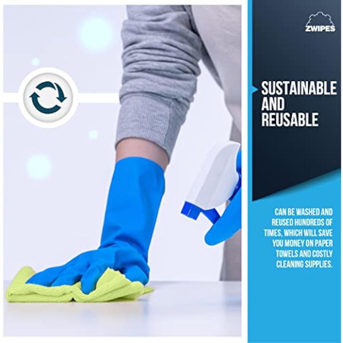 Zwipes Microfiber Cleaning Cloths – 36 Pack Washable Towels for Auto