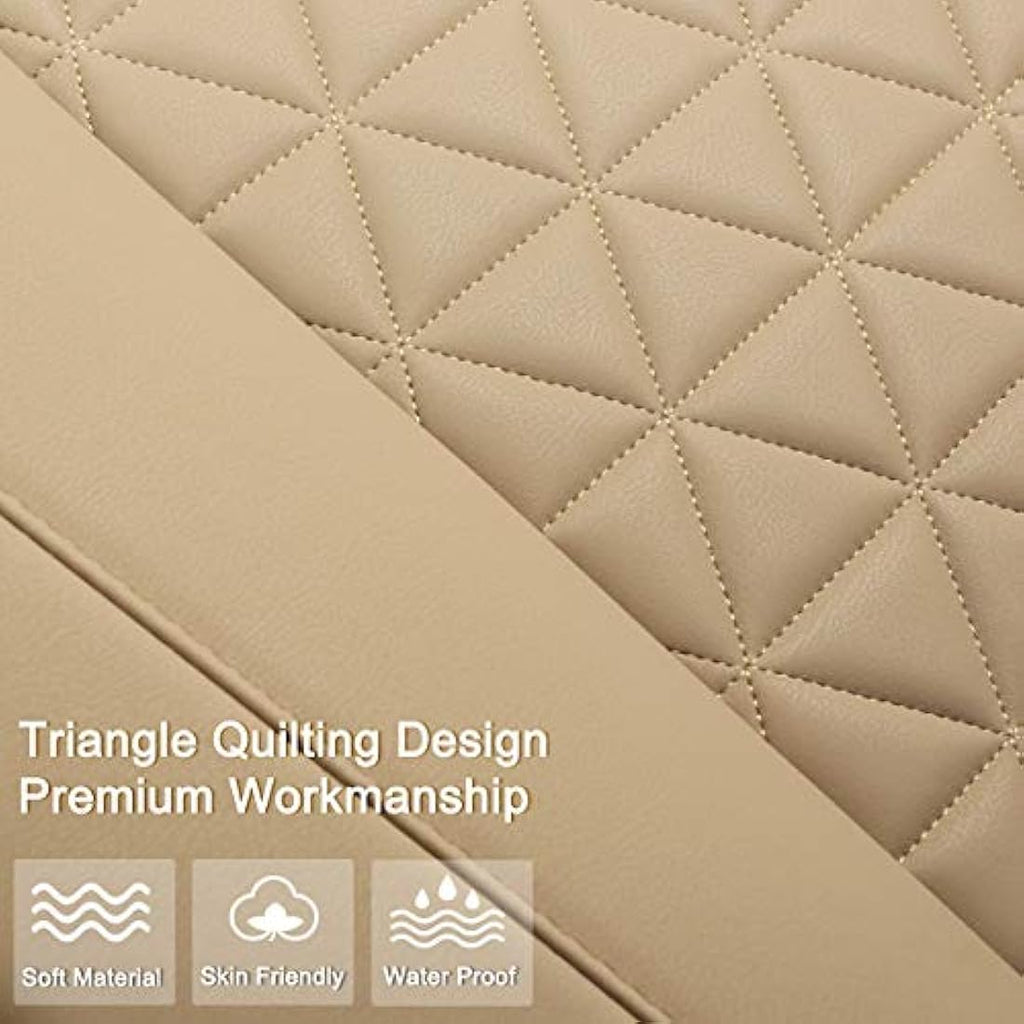 Black Panther Luxury PU Leather Front Car Seat Cover Protector – Beige