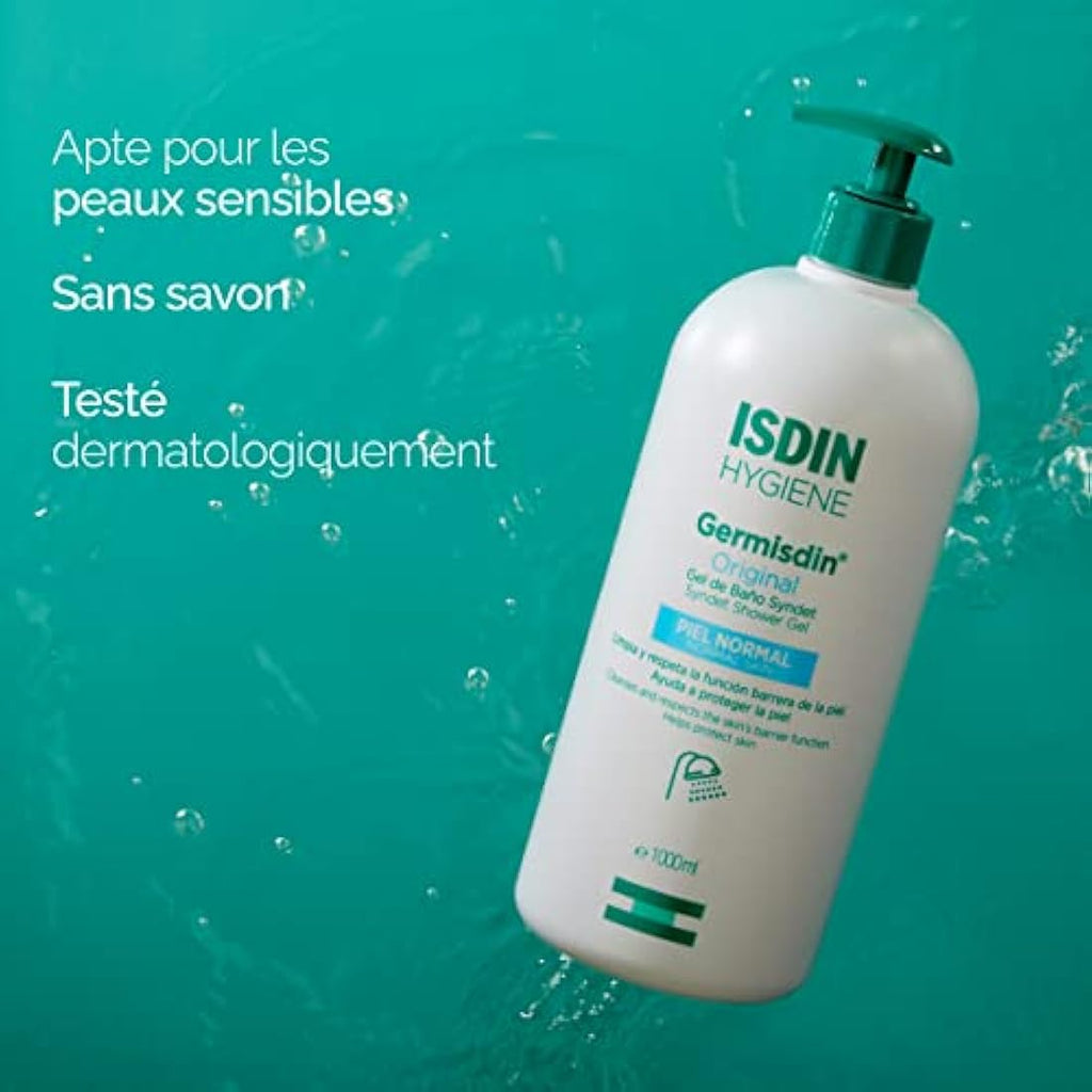 ISDIN Germisdin Original Syndet Shower Gel - Daily Germ Protection (1000ml)