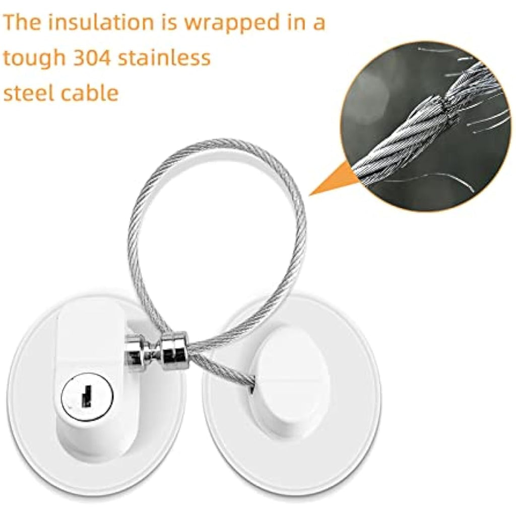 Refrigerator Door Locks – 2 Pack White Child Safety Latches