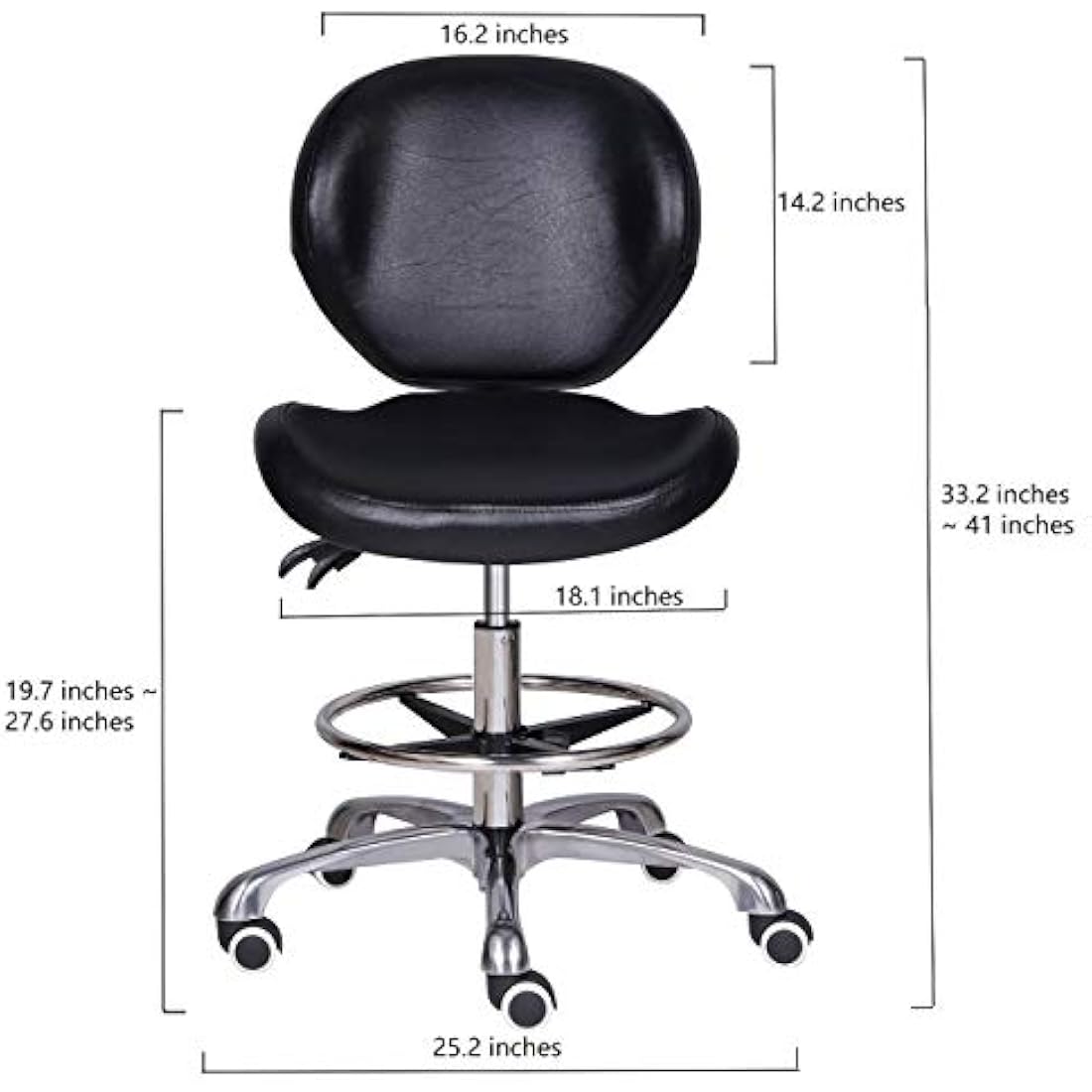 Kaleurrier Ergonomic Drafting Chair – Adjustable Swivel Stool with Backrest