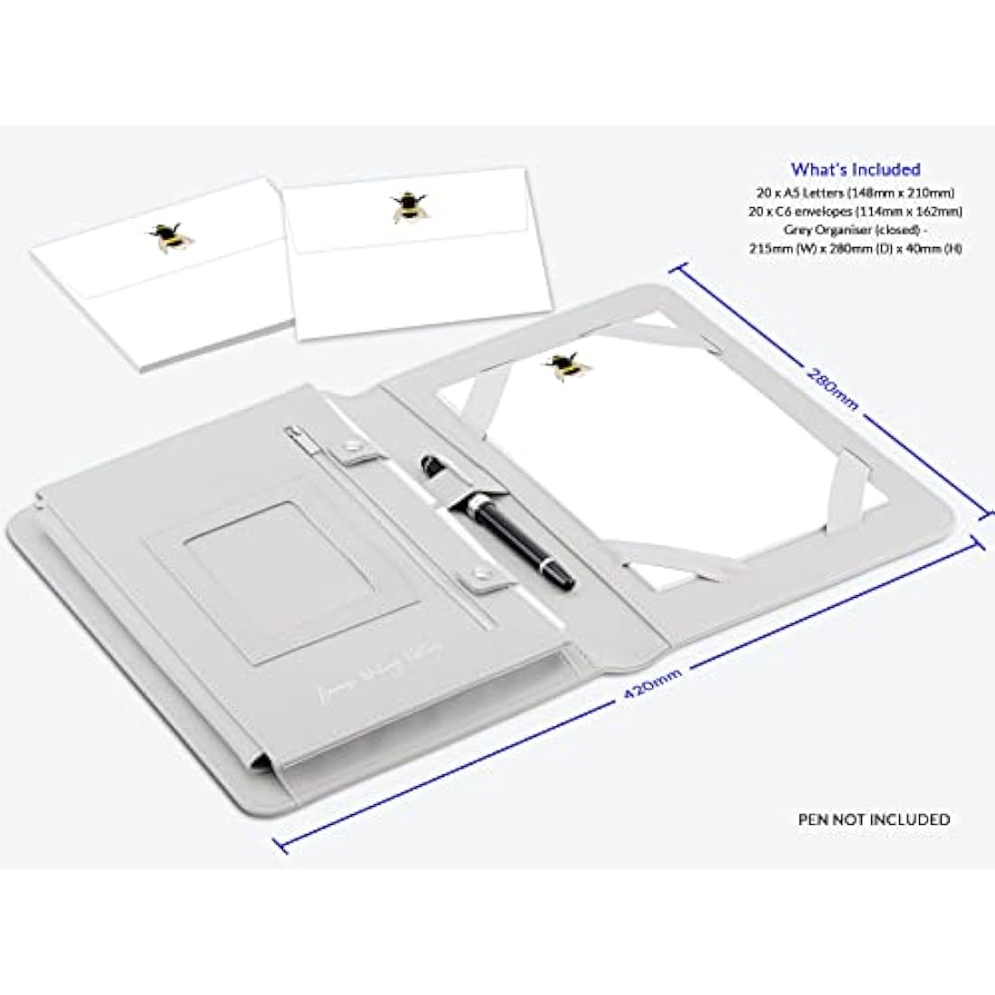 Me Loovely Bumble Bee A5 Letter Writing Paper & Envelopes Set with Organiser