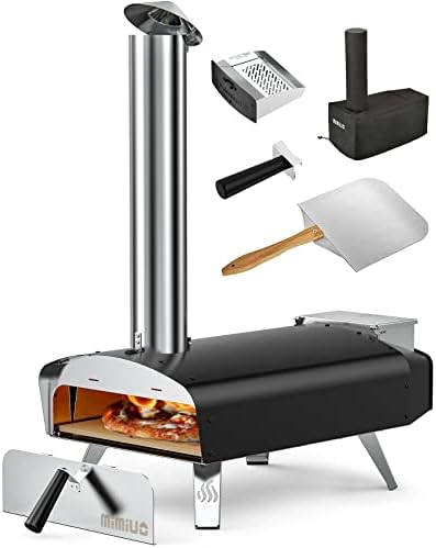 Mimiuo Outdoor Wood & Pellet Pizza Oven with Stone and Foldable Peel