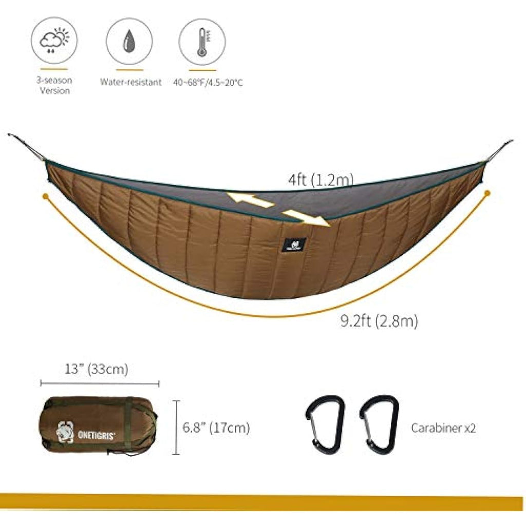 OneTigris HIDEOUT Hammock Underquilt – 4 Season Lightweight Camping Gear