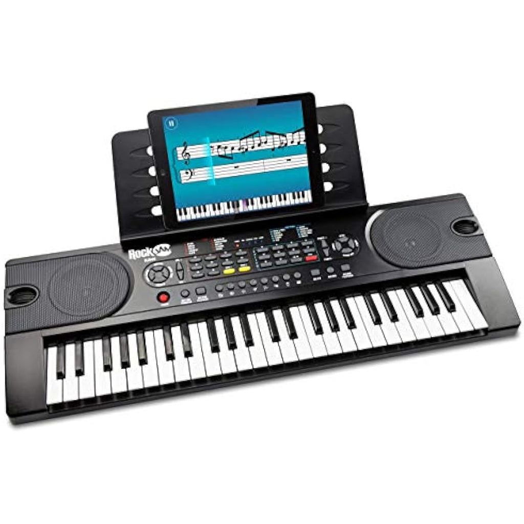 RockJam 49-Key Digital Piano Keyboard with Power Supply - Black
