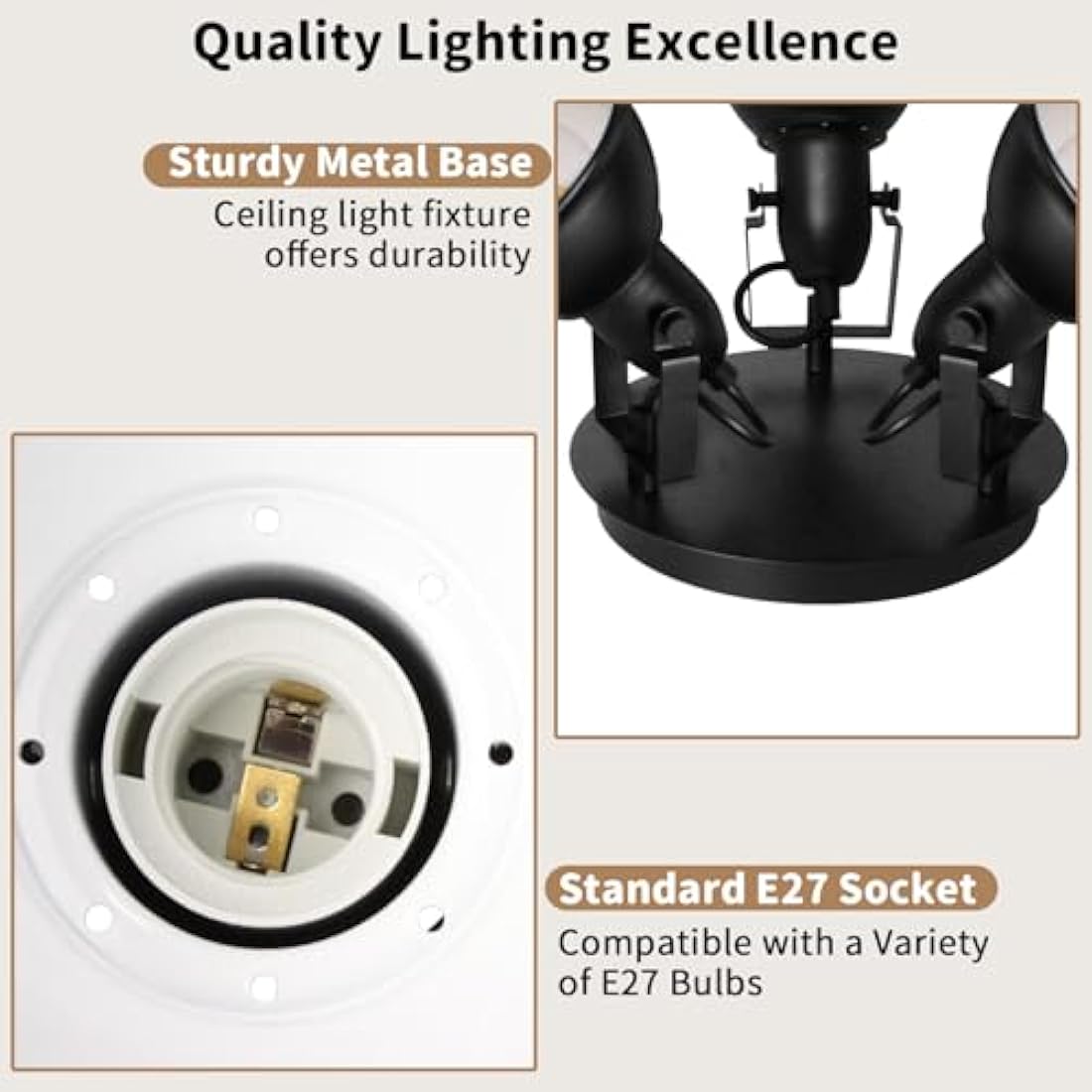 HiBay 3-Way Black Ceiling Spotlight – Adjustable E27 Industrial Light