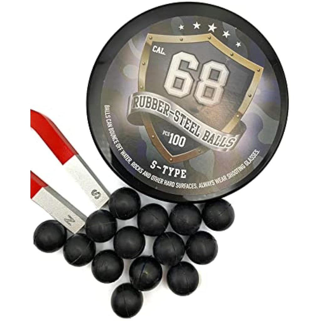 Jolof Store .68 Cal Rubber Steel Balls – 7g Heavy Defense Ammo (100ct)