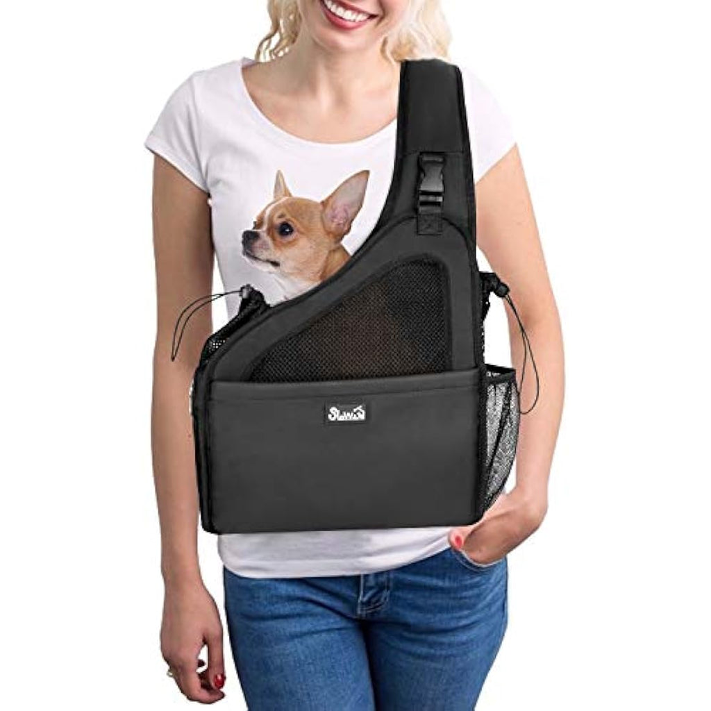 Nasjac Small Dog Sling Carrier – Breathable Mesh Hands-Free Travel Bag