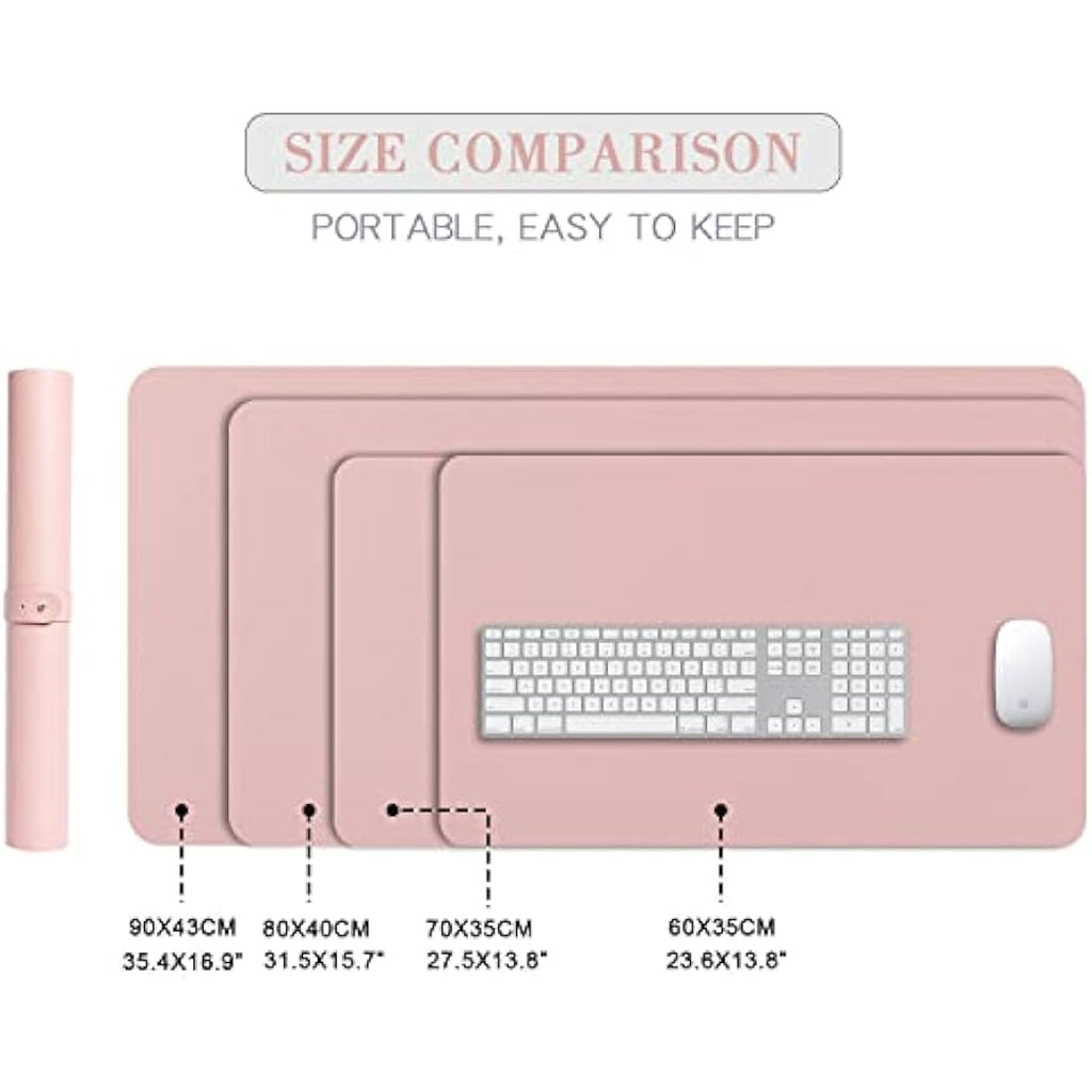 DOBAOJIA Large PU Leather Desk Pad | Waterproof Mouse Mat - Pink