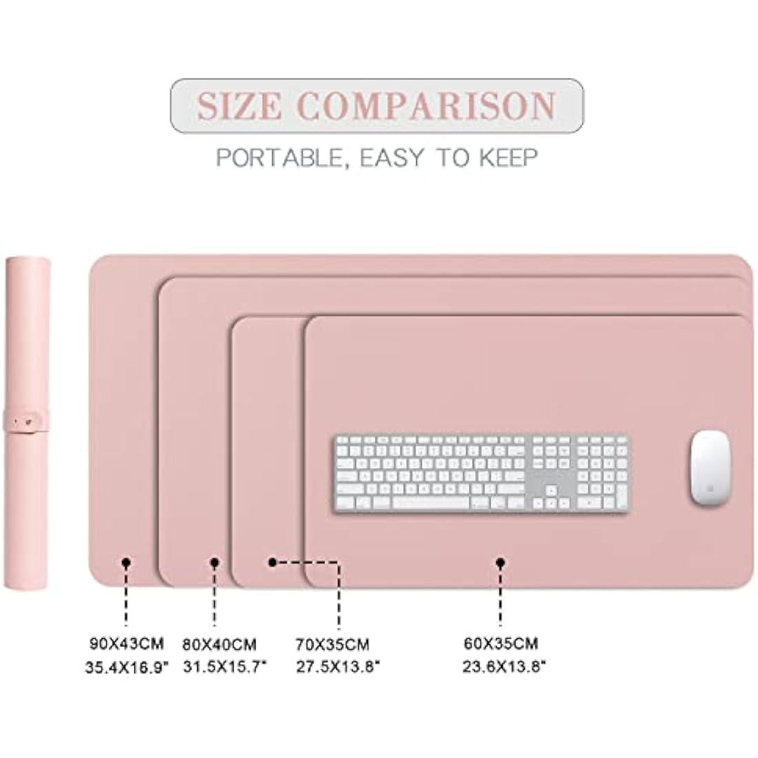 DOBAOJIA Large PU Leather Desk Pad | Waterproof Mouse Mat - Pink