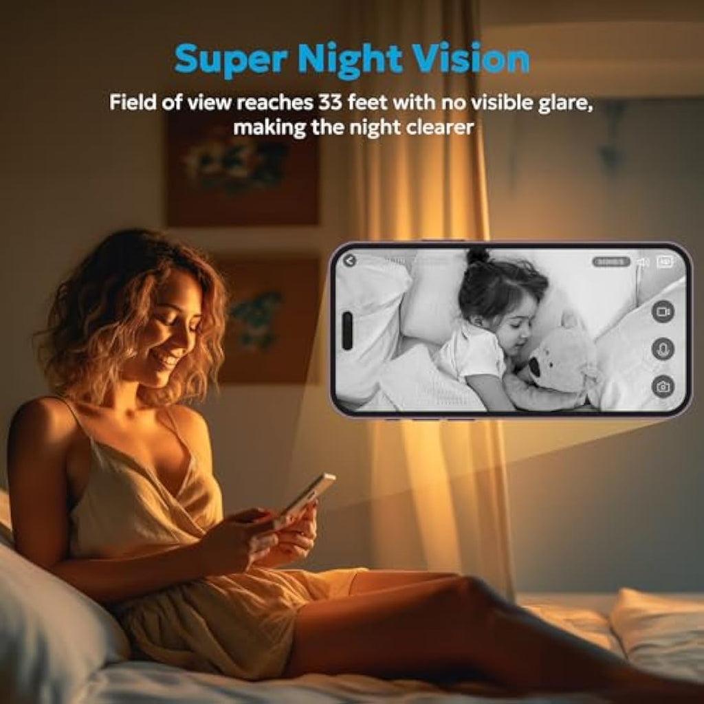 Owltron 2K Indoor Security Camera | Night Vision Baby Monitor - 2 Pack