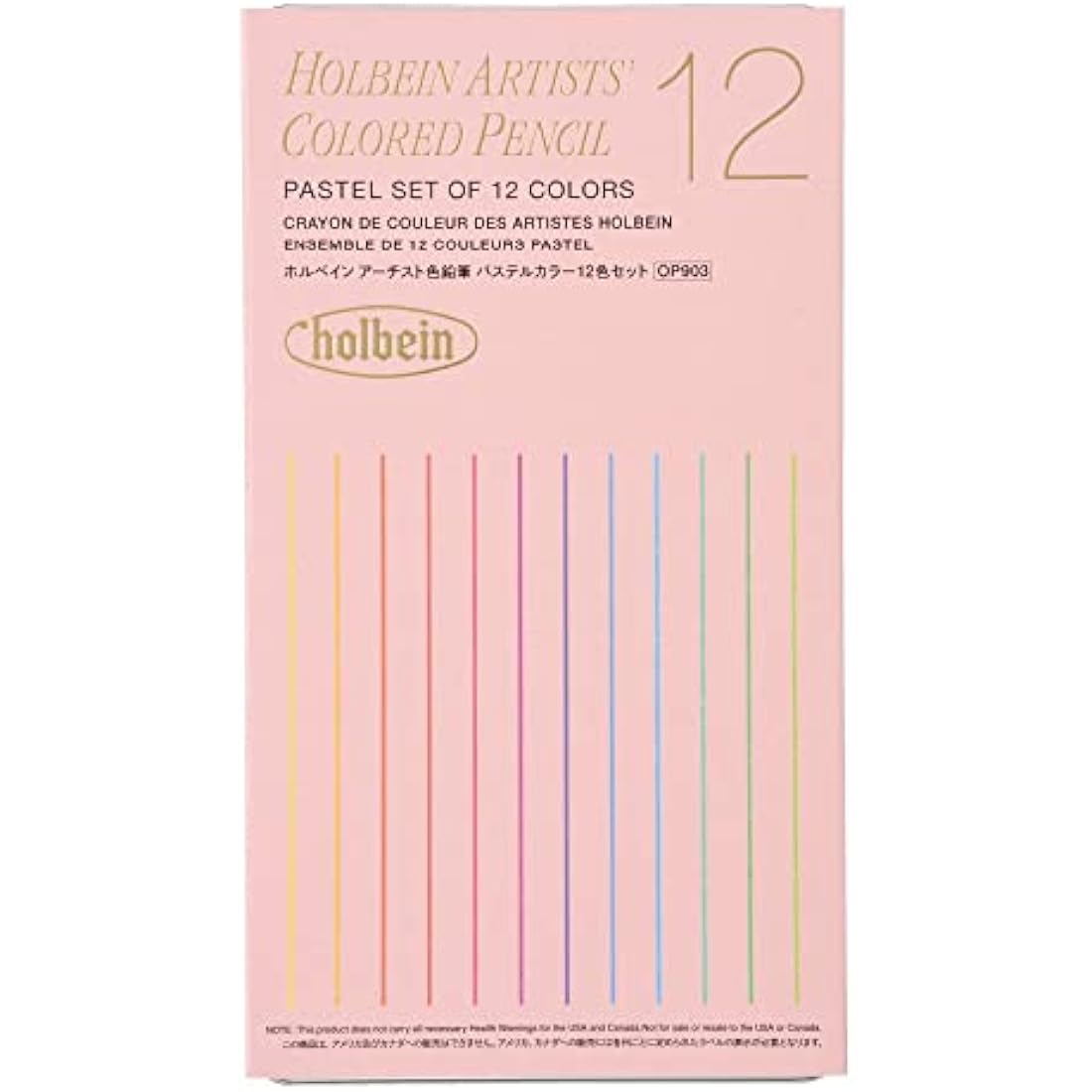 Holbein Artist Colored Pencils – 12 Color Pastel Set, Oil-Based Japan