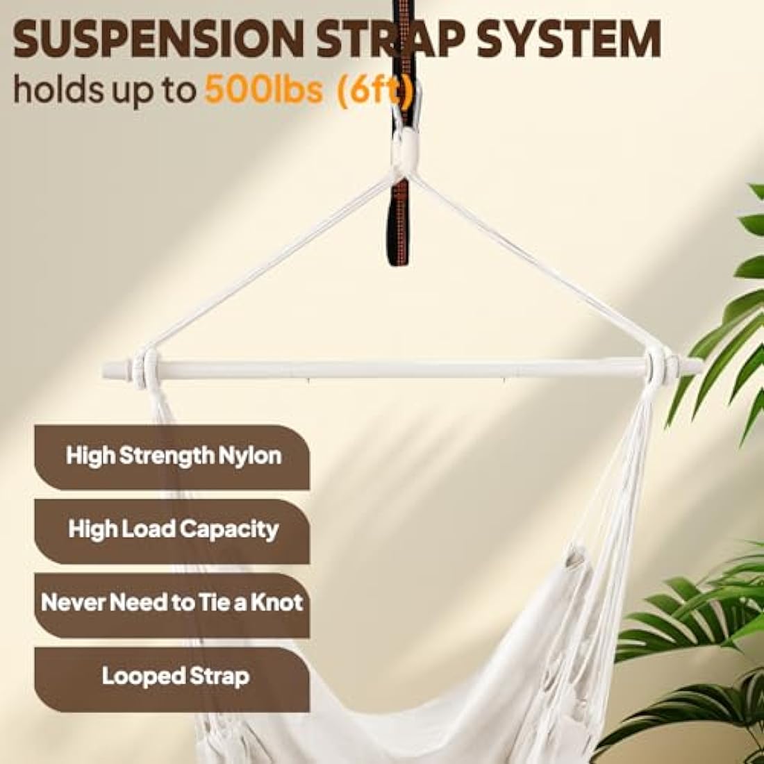 Chihee Hammock Chair – Portable Hanging Swing with Metal Spreader Bar