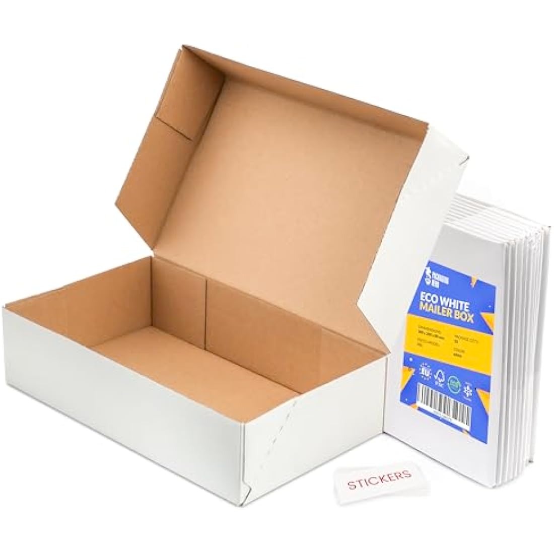 Jolof Store White Corrugated Cardboard Mailing Boxes - 30x20x10cm (9 Pack)