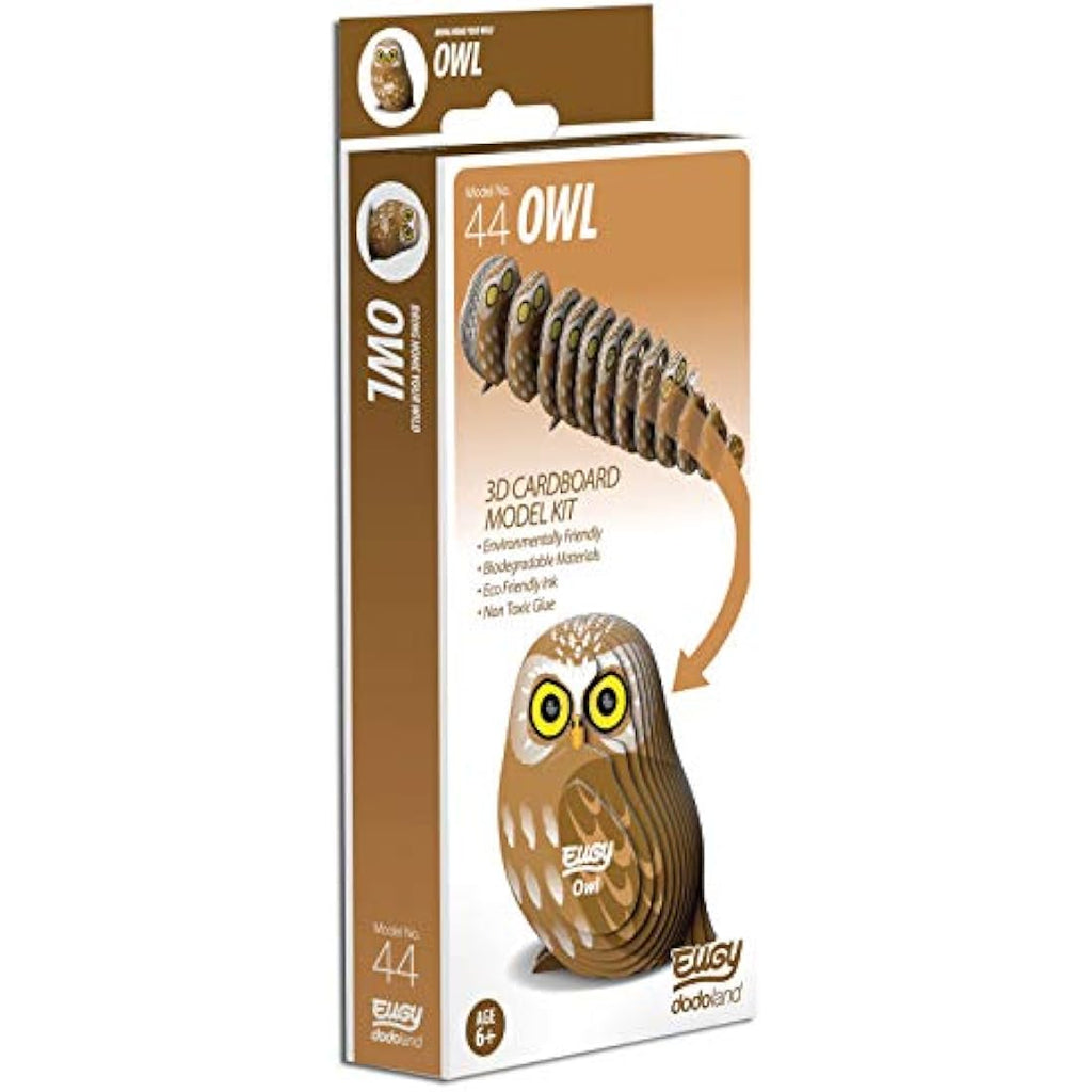 EUGY 3D Owl Model – Eco-Friendly DIY Animal Craft Collectible Puzzle