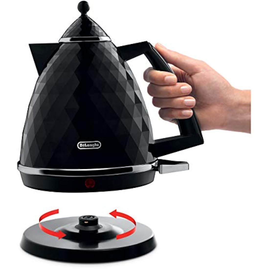 De'Longhi Brillante Electric Kettle – 1.7L Fast Boil White & Chrome