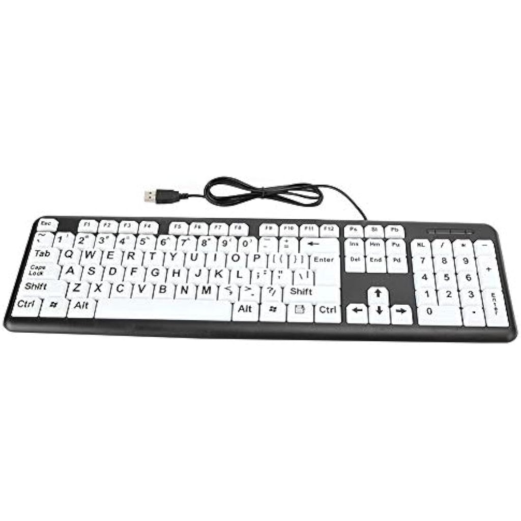 Jolof Store Large Print Wired Keyboard – High Contrast for Seniors