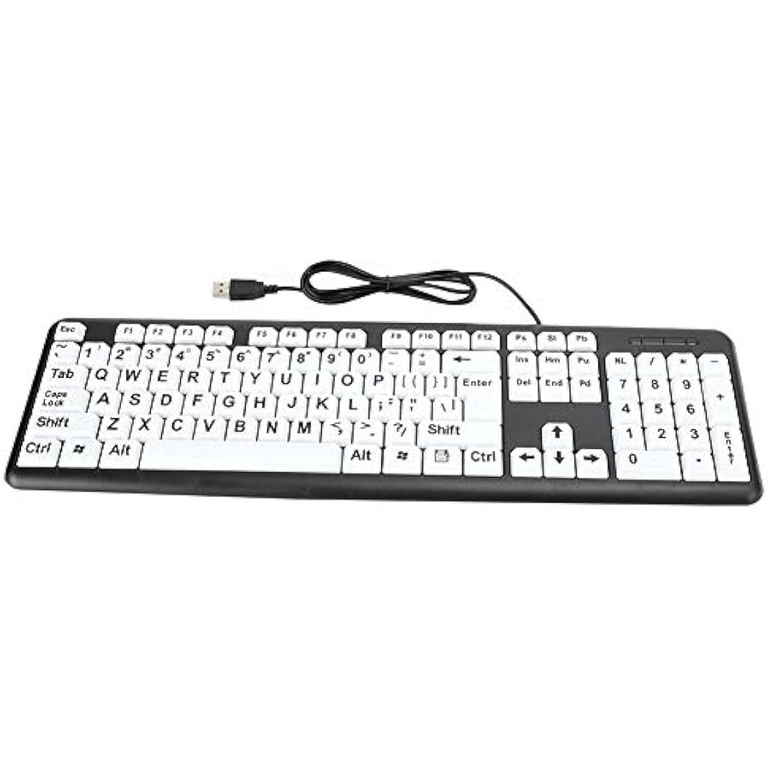 Jolof Store Large Print Wired Keyboard – High Contrast for Seniors