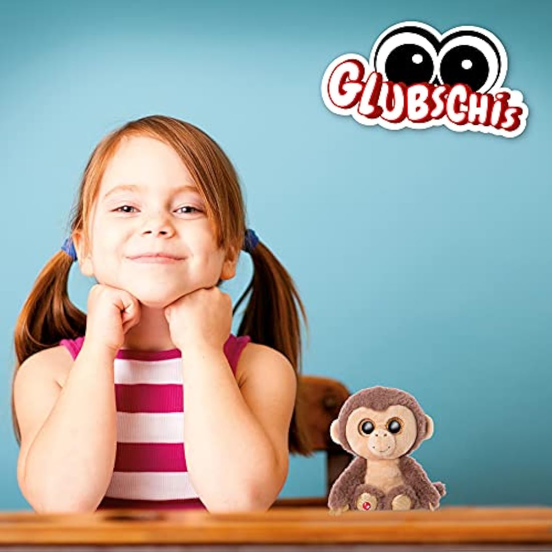 NICI Glubschis Monkey Hobson Plush – 15cm Safari Stuffed Animal Toy