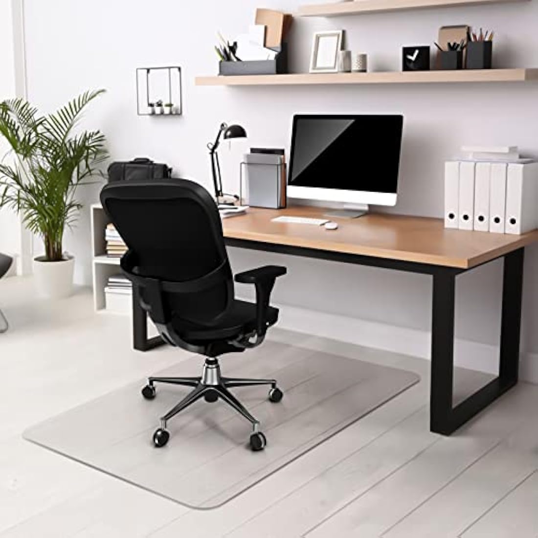 Kuyal Clear PVC Chair Mat for Hard Floors - 112x147cm Office Floor Protector