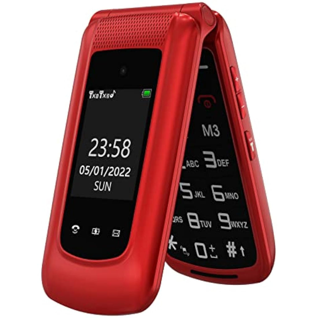 Jolof Store G380D Senior Flip Phone – Big Button Unlocked GSM Mobile (Red)