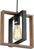 Industrial Farmhouse Pendant Light | Wood & Metal Kitchen Lamp