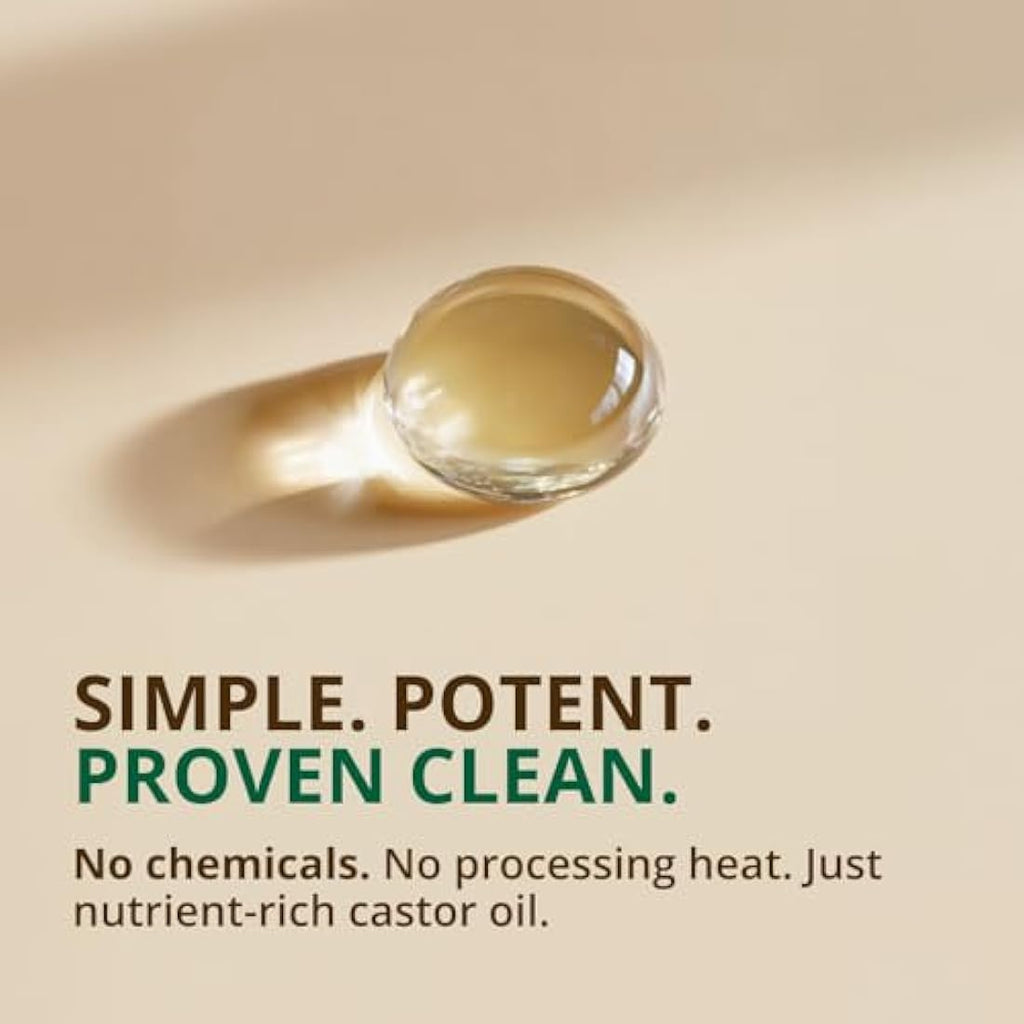 RejuveNaturals Organic Castor Oil – 16oz Glass Bottle Cold Pressed Hexane Free
