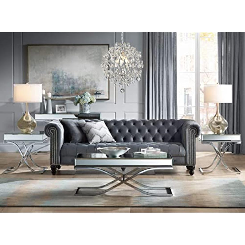 Bestier Modern Silver Crystal Raindrop Chandelier | 3-Light Pendant
