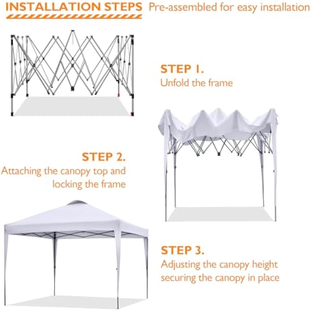 BONTEC 3x3m Pop Up Gazebo – Waterproof UPF 50+ Canopy Tent with Bag